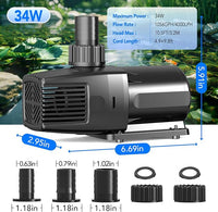 hygger 24V DC Adjustable Aquarium Water Pump & Wavemaker,30dB Quiet Return Pump,10-Speed Flow Control, Dry Run Anti-Block Protection for Freshwater Saltwater Ponds Fountains(34W,1056GPH/4000LPH)