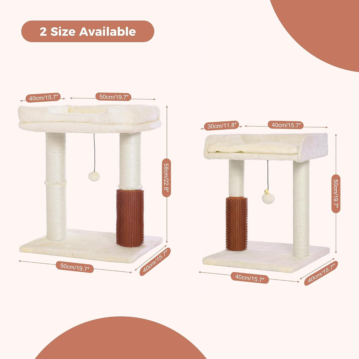 Cat Tree Tower for Large Cats Cat Scratching Post with Bed 20X16” – Essentials for Cats - Large / Beige - image 2