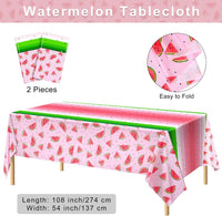 durony 2 Pieces Halloween Candy Corn Disposable Tablecloths 108 x 54 - 2 / Watermelon - image 2