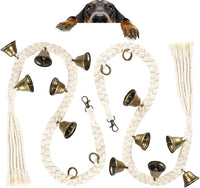 Dog Bells to Go Outside, Cotton Handwoven Potty Training Bell – Essentials for Dogs - Beige; 2 Pack