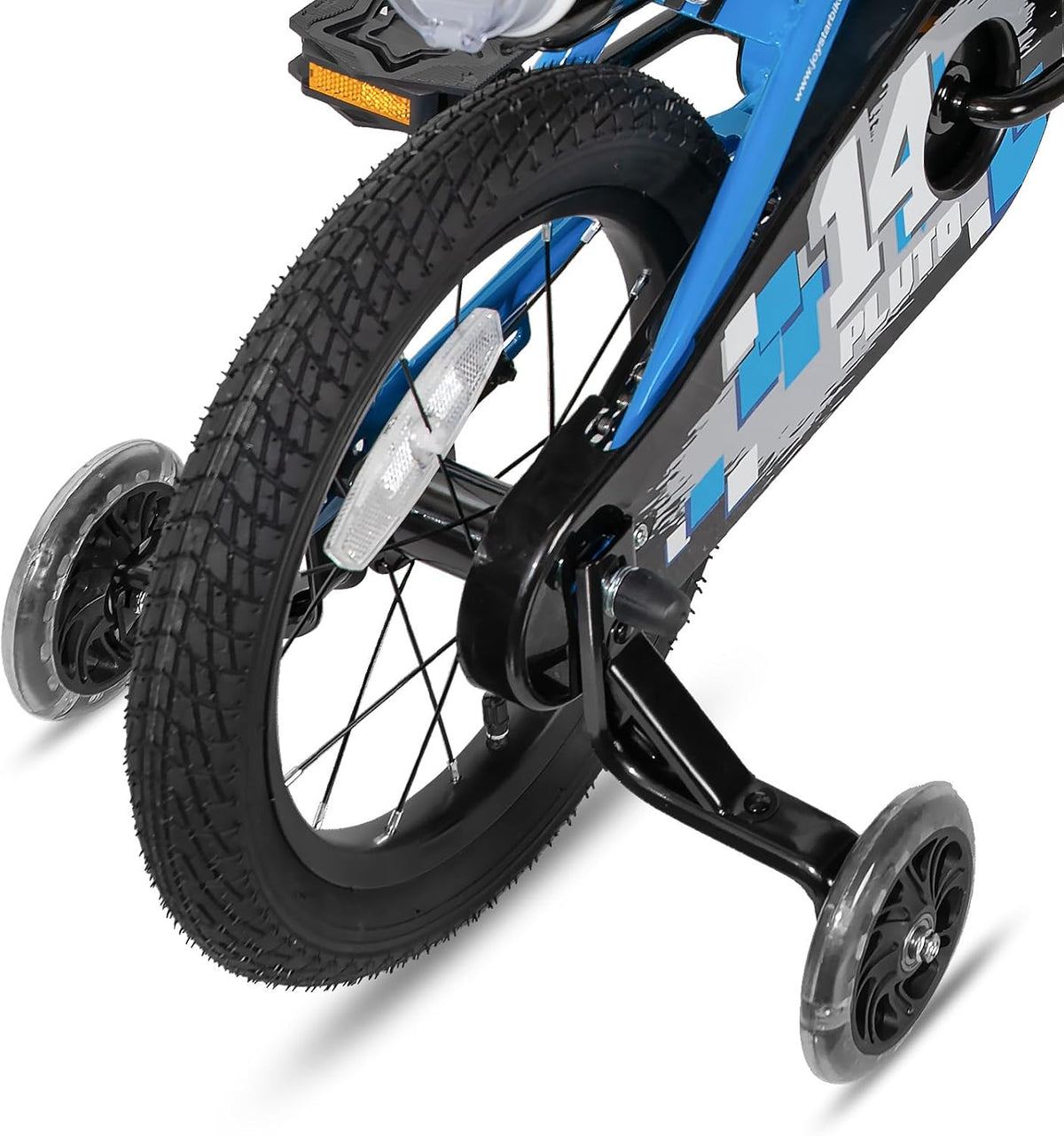 JOYSTAR Pluto 12-20" Kids Bike with Light Up Training Wheels – Fun for Kids & Family - Blue / 14 Inch with Flash Training Wheels - image 3