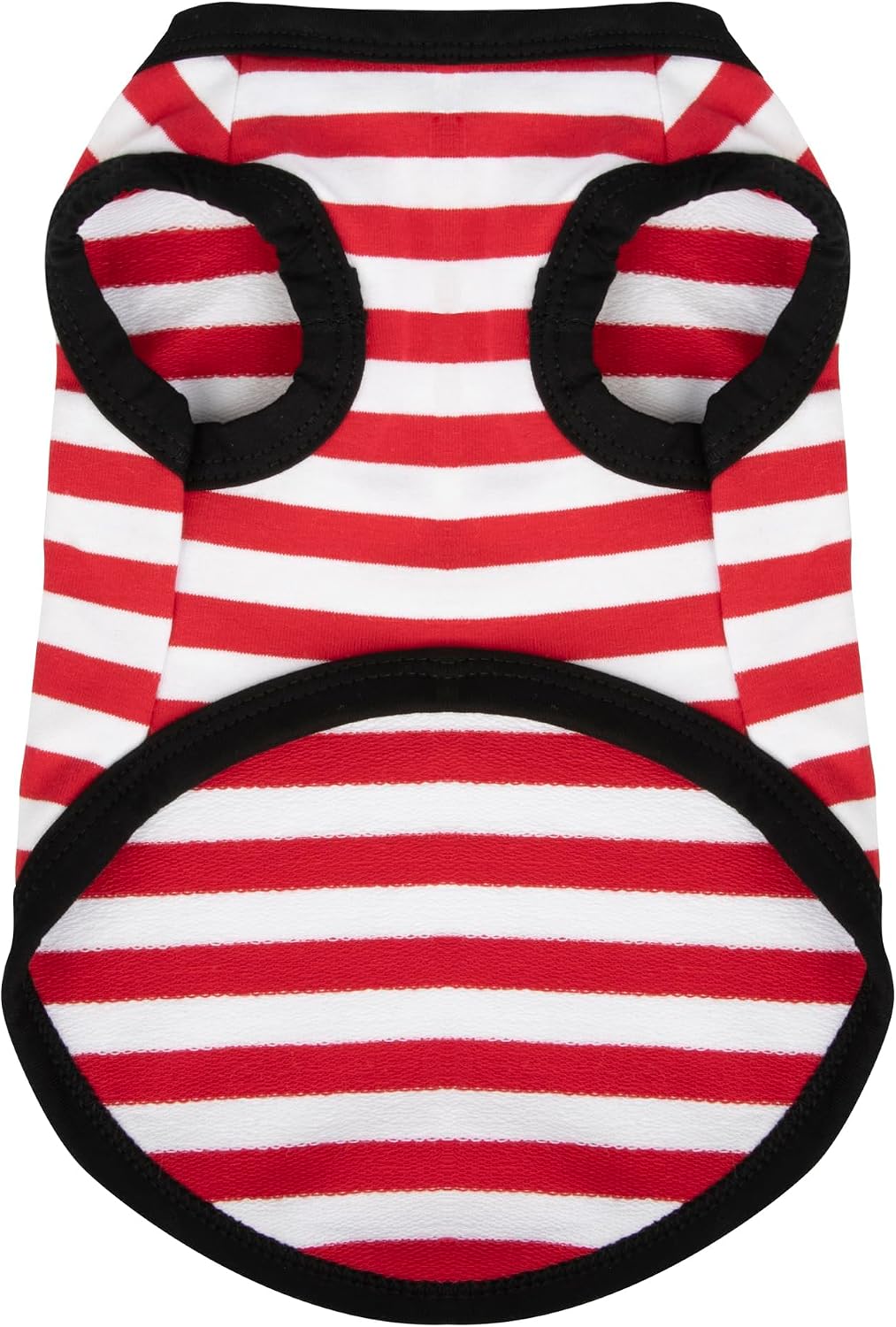 Dog Striped Shirt Happy Color Cotton Sleeveless Puppy Shirts - XL-(20~30lb) | Chest(~22") / Red