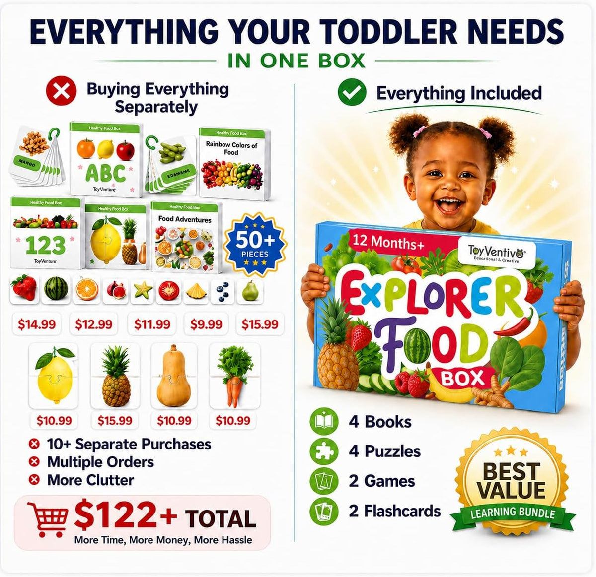 TOYVENTIVE learning toys set for 2 year olds with books, puzzles and matching games - view 19