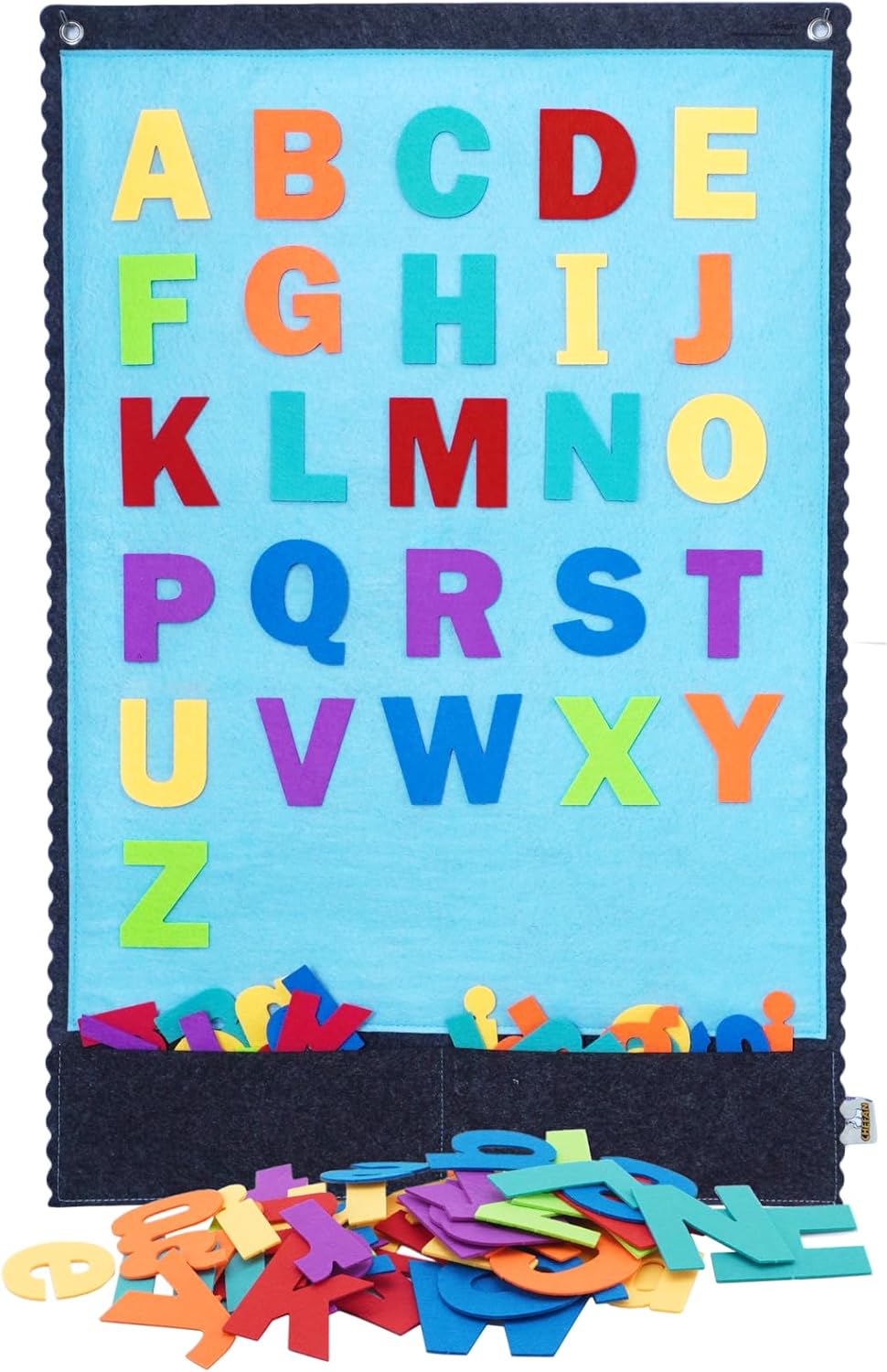 CHEFAN 32 x 22 inch flannel felt board for wall with colorful felt letters
