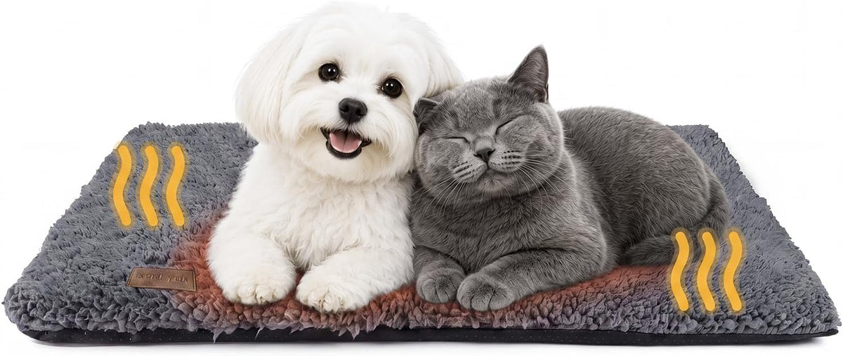 Mora Pets Self Warming Cat Bed Self Heating Cat Dog Mat Pet Pad - 35"L x 23.6"W x 1.0"Th / Dark Grey
