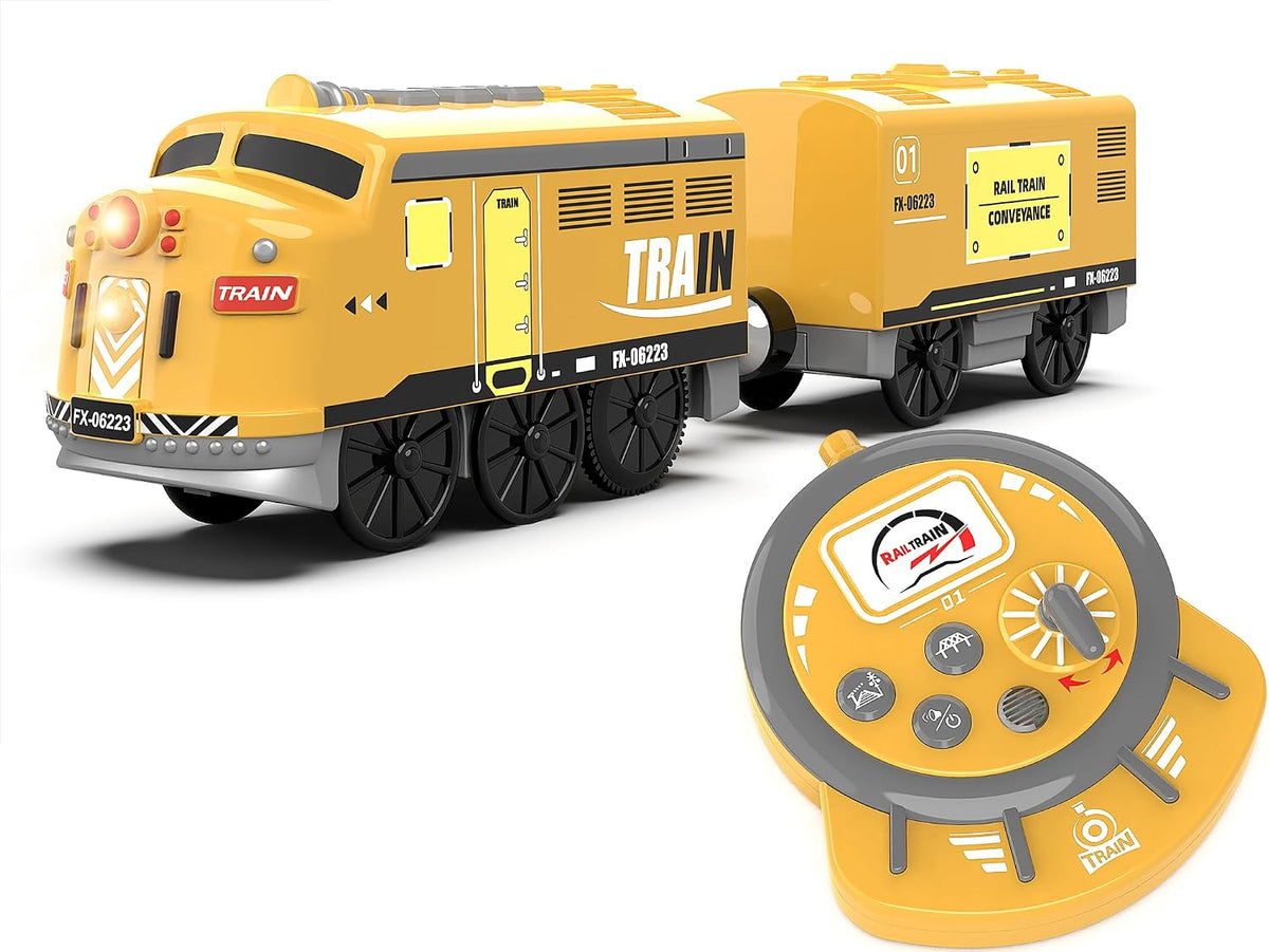 Motorized Train for Kids, Remote Control Locomotive Train Toy for Wooden Tracks, Battery Powered - Motorized Train