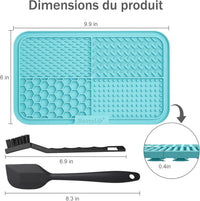 MateeyLife Lick Mat for Dogs & Cats - Purple&Cyan / 9.9'' × 6'' - image 4