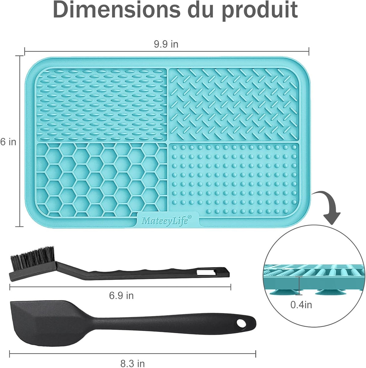 MateeyLife Lick Mat for Dogs & Cats - Purple&Cyan / 9.9'' × 6'' - image 4