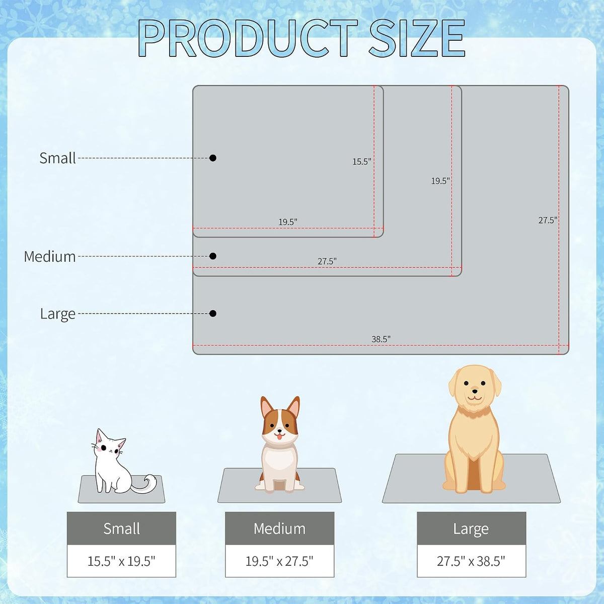 NACOCO Summer Pet Cooling Mat - L: 27.5'' x 38.5'' / Grey Shark - image 4