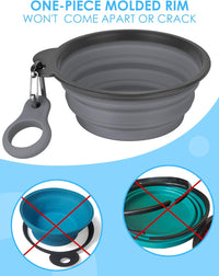 2 Pack Collapsible Dog Bowls with Bottle Carrier – Essentials for Dogs - Small (Pack of 2) / 1. Gray & Pink - image 3