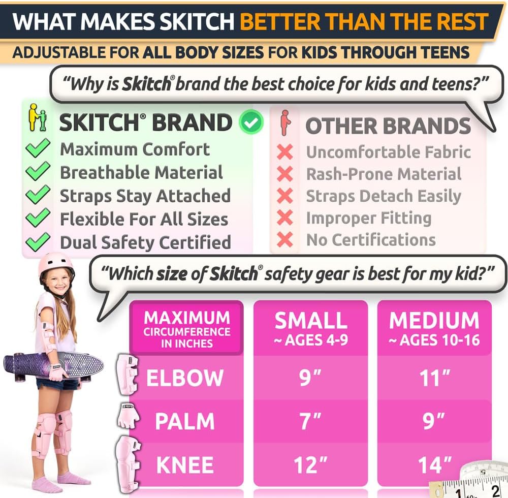 Skitch kids protective gear set with knee pads, elbow pads, wrist guards and bag - view 9
