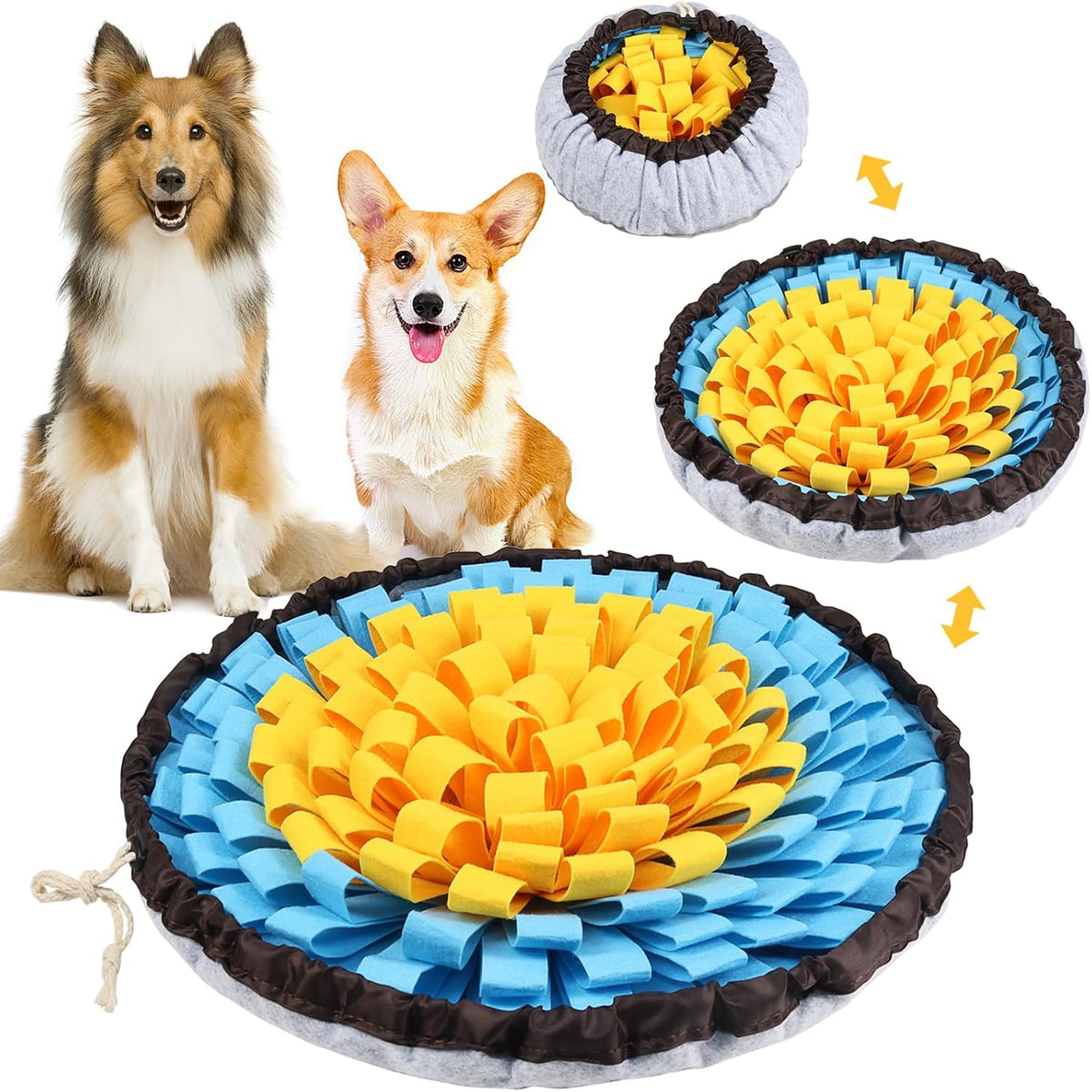 SZEE Snuffle Mat for Dogs - Yellow and Blue