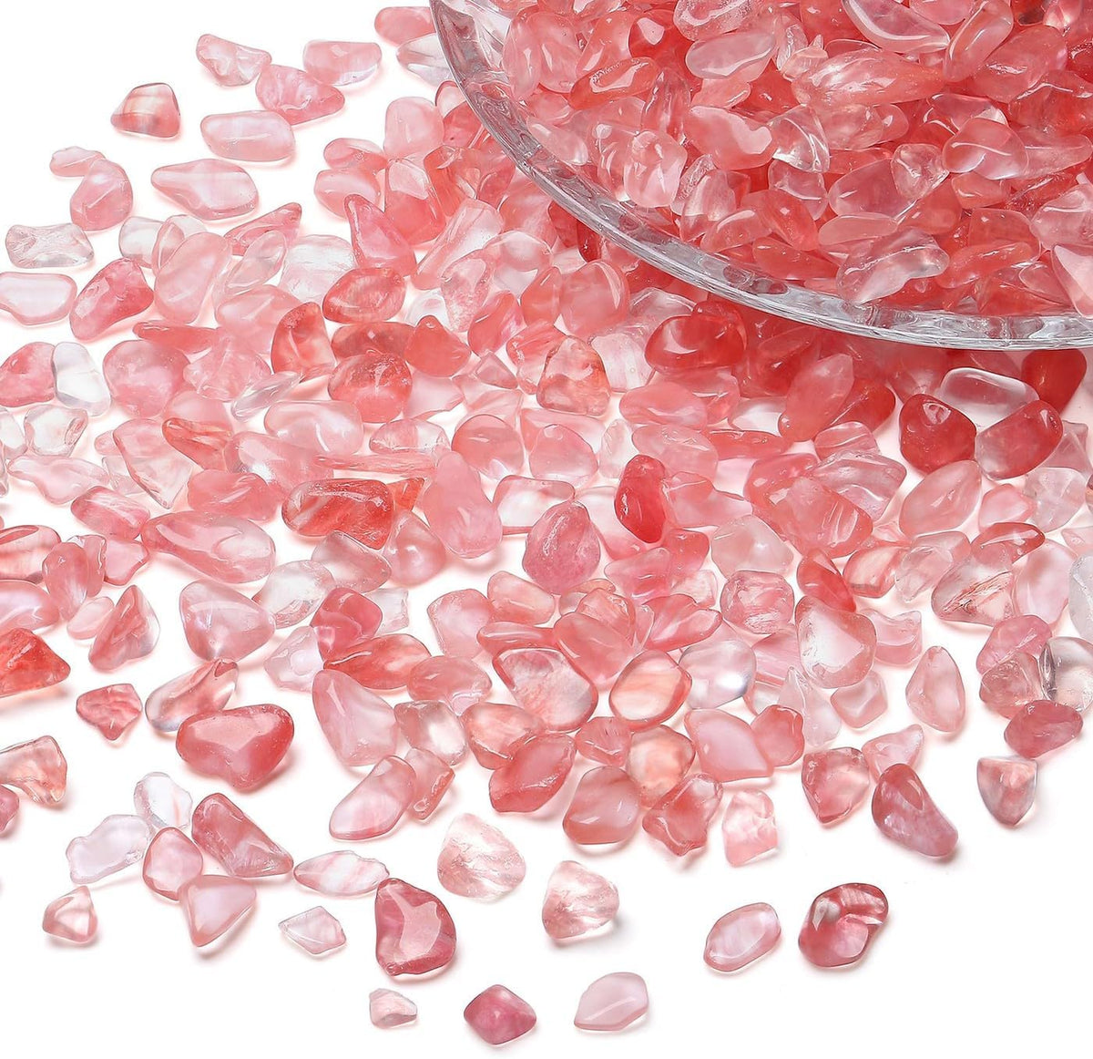 LAIDANLA Rose Quartz Crushed Stone Crystal Chips Bulk - Watermelon Red / 0.22 Pound-（0.2"-0.28"） - image 3