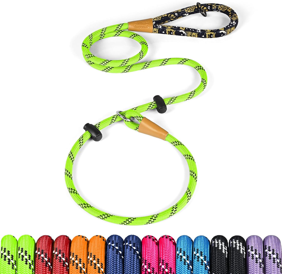 Slip Lead Dog Leash Reflective Training Durable Braided Rope Leashes – Essentials for Dogs - Light Green / 1PC Large 1/2in x 6ft