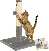 Cat Scratching Post, Cat Scratchers for Indoor Cats with Toys – Essentials for Cats - 21.6" / Light Gray