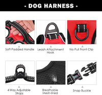 PHOEPET No Pull Dog Harness Medium Reflective Front Clip Vest - Extra Large / Red - image 4