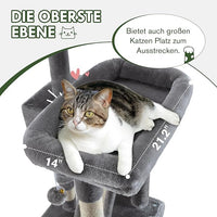 MUTICOR 66 Inches Multi-Level Large Cat Tree Tower for Indoor Big Feline/Cozy Plush Perches/Condo/Sisal Scratching Posts/Hammock and Baskets/Activity Center Play House/Wide Base/Dark Grey
