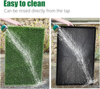 Artificial Grass Dog Grass Pad with Tray, Reusable Pet Urinal Pads for Training, 4 Layers Washable Bathroom Balcony Indoor Dog Potty (M-20×25")