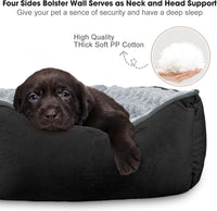 JOEJOY Rectangle Dog Bed for Large Medium Small Dogs - Black / M(25"x 21"x 8") - image 2