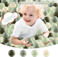 Clear Ball Pit Balls - Crush Proof Plastic Toy Balls for Boys and Girls – Fun for Kids & Family - 100 PACK / Pearl light green+Pearl green+Pearl dark green+Milk white - image 3