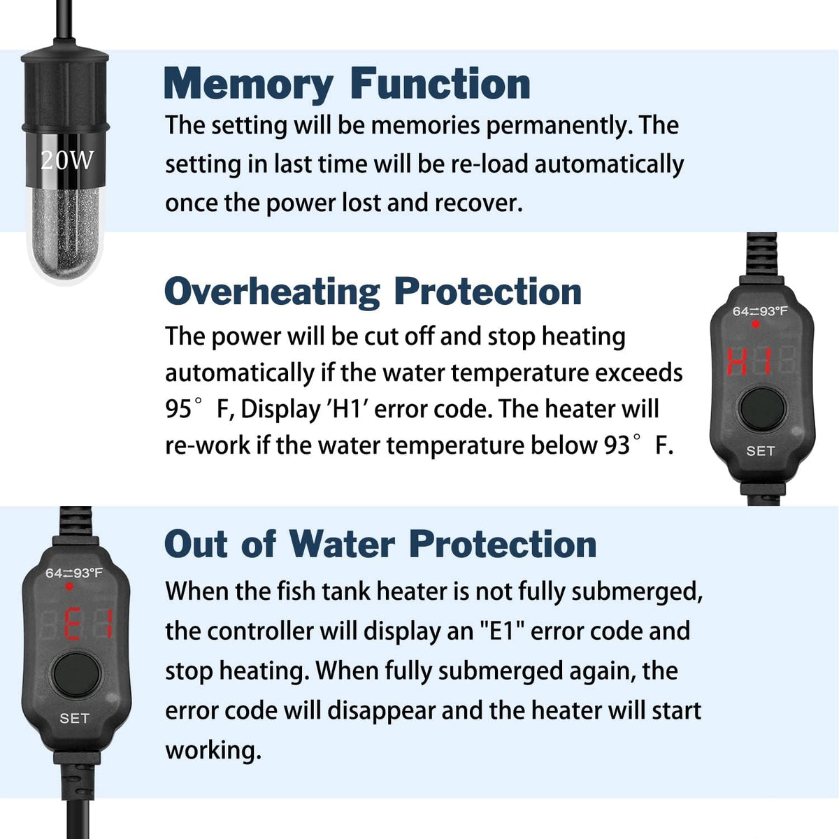 Mini Aquarium Heater 5V/2A USB 10W Small Fish Tank Heater for Tanks 1 - 20W - image 3