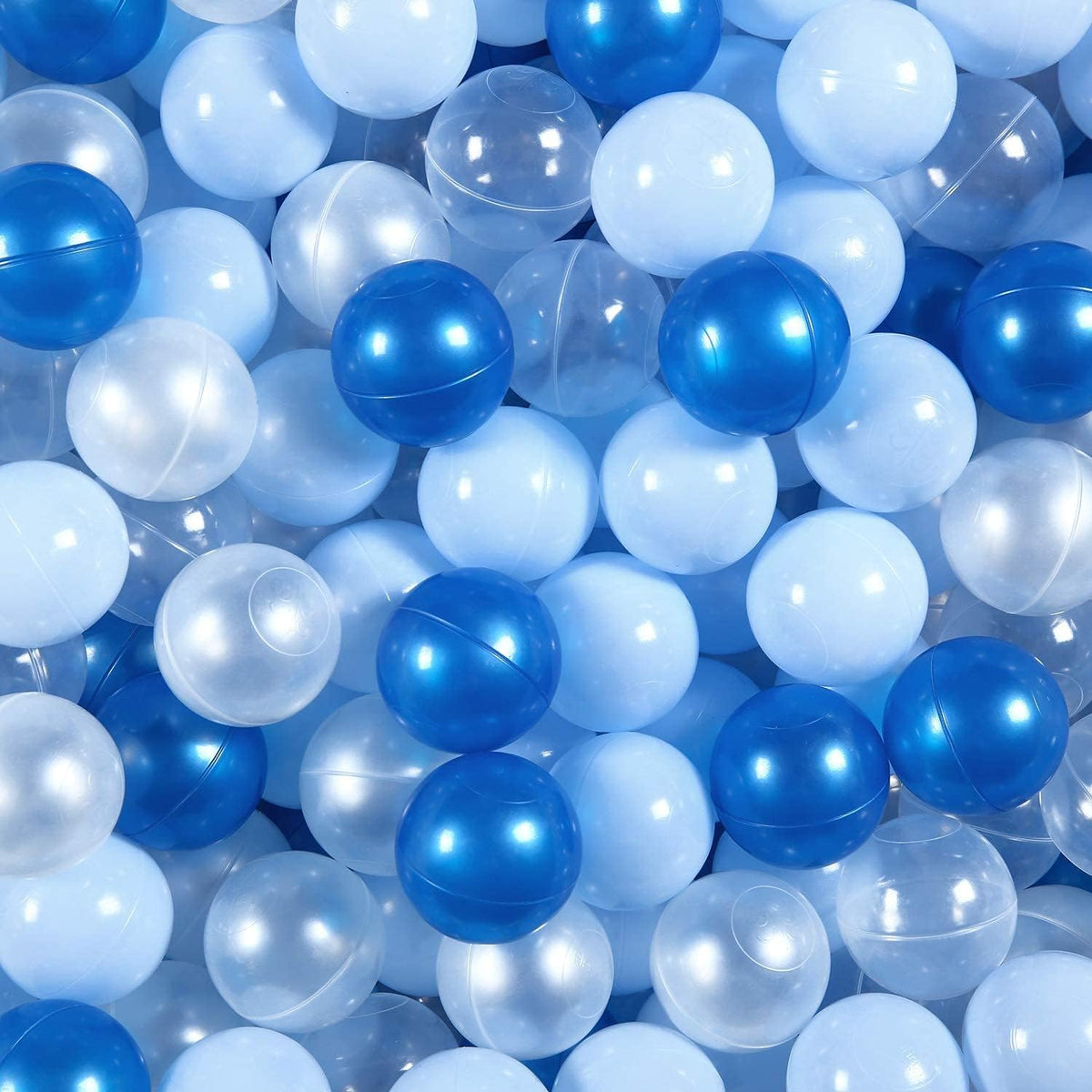GOGOSO Ball Pit Balls for Toddles Kids Plastic Ballpits Accessories - Blue+Deep Blue+Pear White+Transparent / 1000 balls
