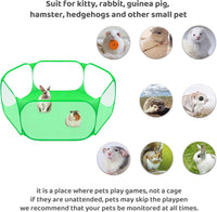 Small Animal Playpen, Pop-Up Portable Play Yard for Guinea Pigs - Green - image 4