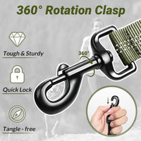 rabbitgoo Tactical Dog Leash, Heavy Duty Training Bungee Lead – Essentials for Dogs - Green / Max: 5.2ft - image 3