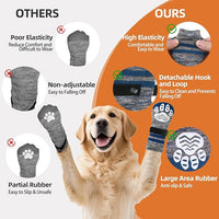 PUPTECK Non-Slip Dog Socks to Prevent Licking Paws, Double Sides Dog Boots & Paw Protectors Booties on Hardwood Floors Hot Pavement with Grippers, for Small Medium Large Senior Dogs, Navy Blue L