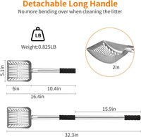 Metal Cat Litter Scoop, Detachable Long Handle Litter Scooper – Daily Care for Cats - silver shovel - image 2