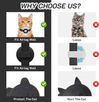 2 Pack Airtag Cat Collar Breakaway with Bell - Black - image 2