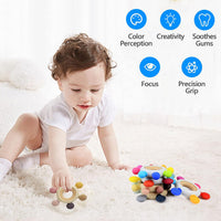Baby Teething Toys Silicone Teethers BPA Free Silicone Rudder - Khaki - image 4