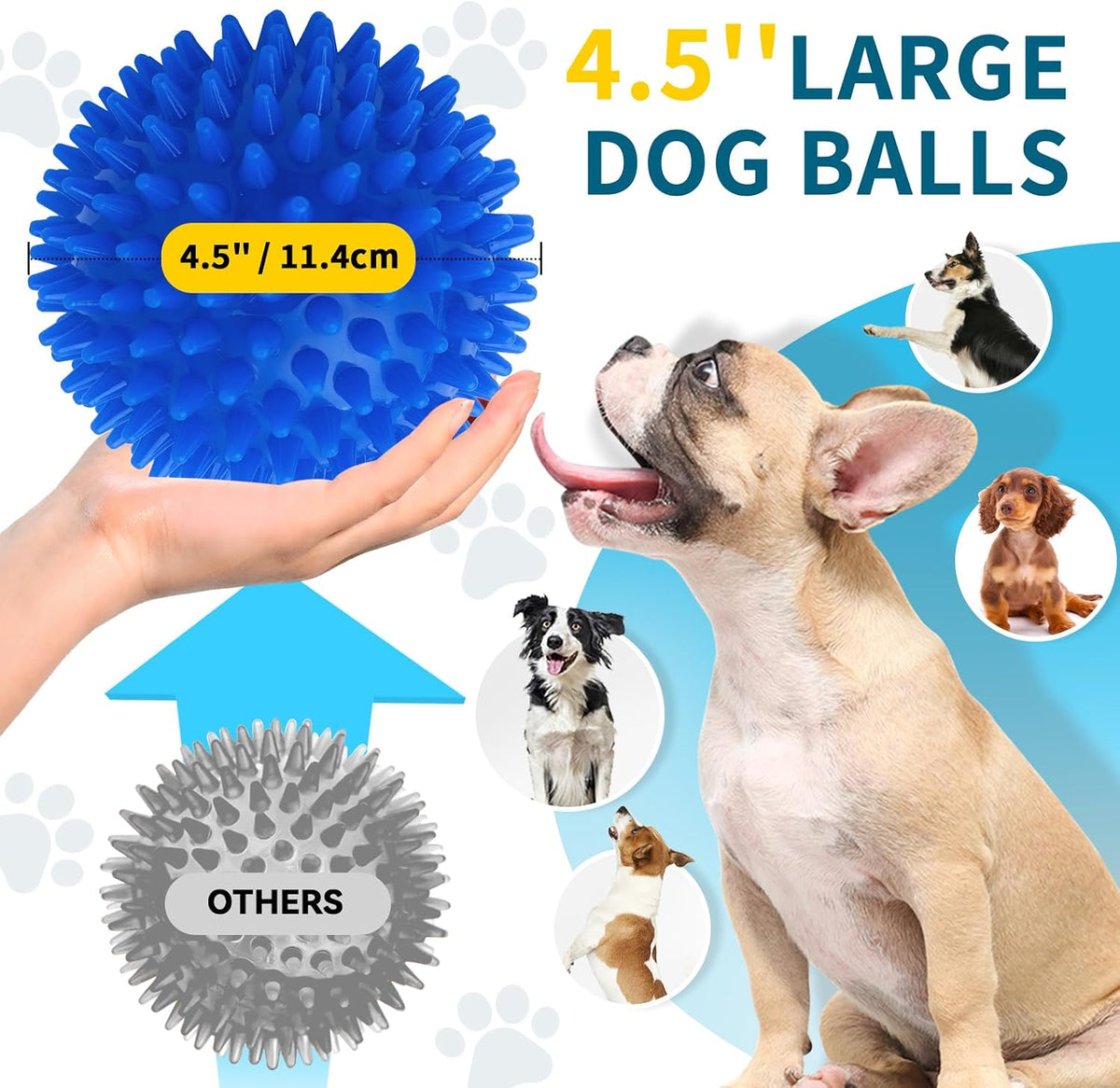 Squeaky Balls for Pet Small Puppy - XL Large Set of 2 / Multi - image 3