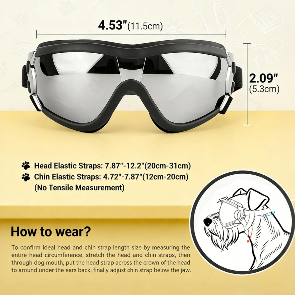 Dog Goggles for Small Breeds - Medium / Black - image 4