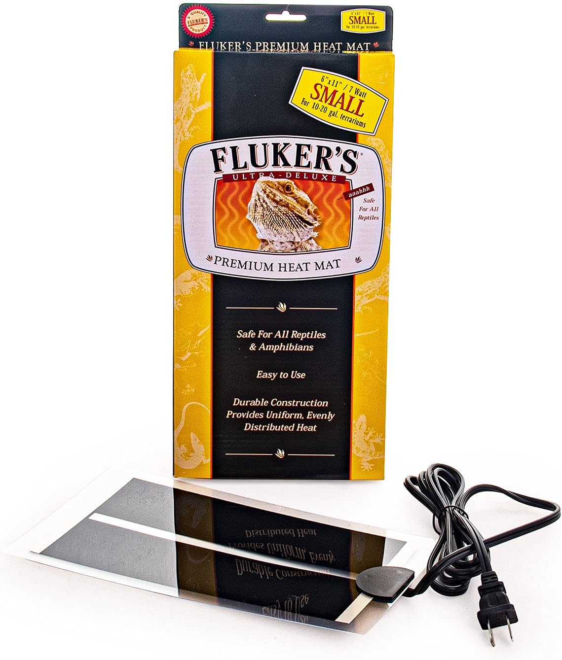 Fluker's Premium Heat Mat for All Reptiles and Amphibians - Small (6x11-Inch, 7-Watts)
