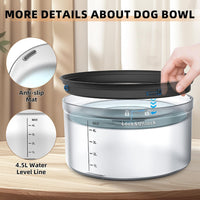 1.2Gal No Spill Dog Water Bowl with Slow Drinking Feeder – Essentials for Dogs - B-Black - image 4