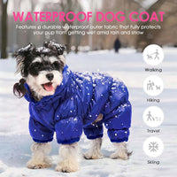 Dog Coat Waterproof Dog Jacket Fullbody Dogs Winter Coat Snowsuit – Essentials for Dogs - Blue / X-Large - image 2
