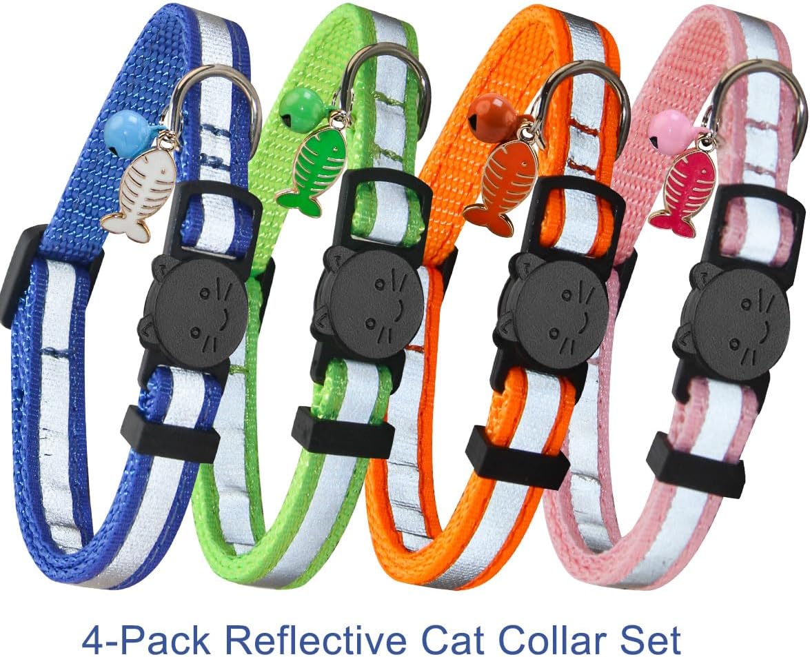 Yizepet Cat Collars with Bells, Breakaway Kitten Collar - blue - image 2