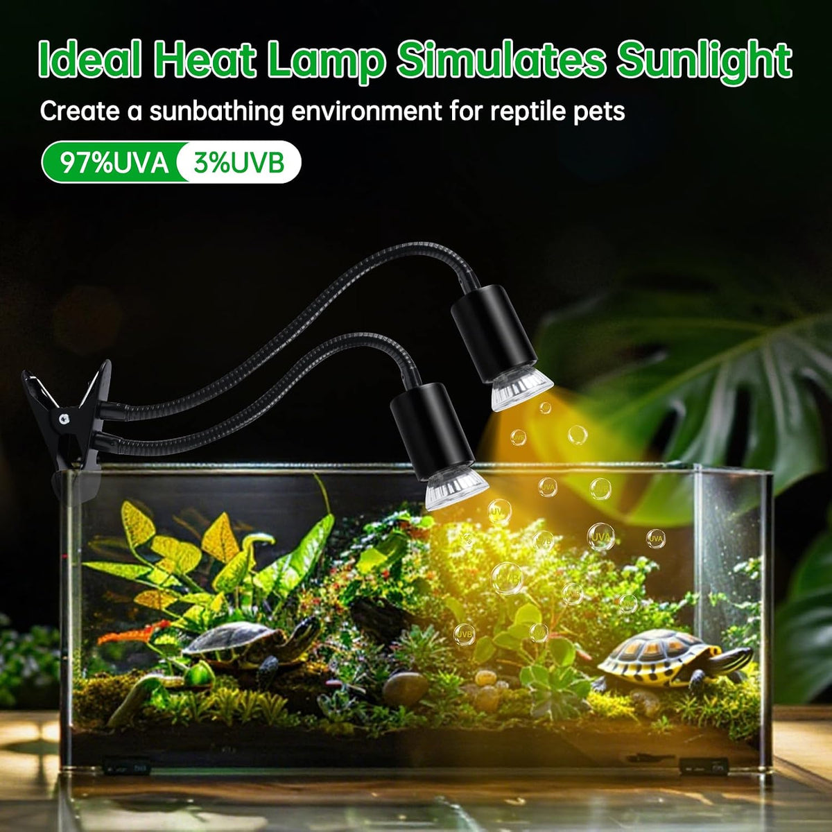 LUCKY HERP Reptile Heat Lamp with Clamp - 25+50 - image 4