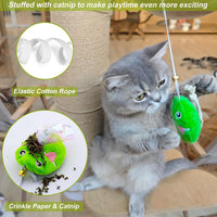 Interactive Cat Toy Wand with Catnip Mouse - 8 Pack Mouse - image 3