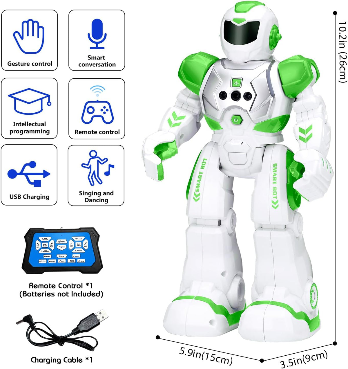 KingsDragon Robots Toy for Kids - Green - image 3