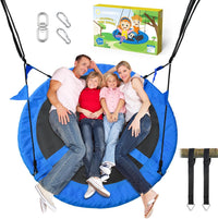 PACEARTH 40 Inch Saucer Tree Swing Flying 600lb Weight Capacity 2 - Blue / 60 IN