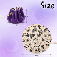 CiyvoLyeen Dice Bag and Tray for Rolling and Storage Black Felt Velvet – Fun for Kids & Family - Purple - image 2