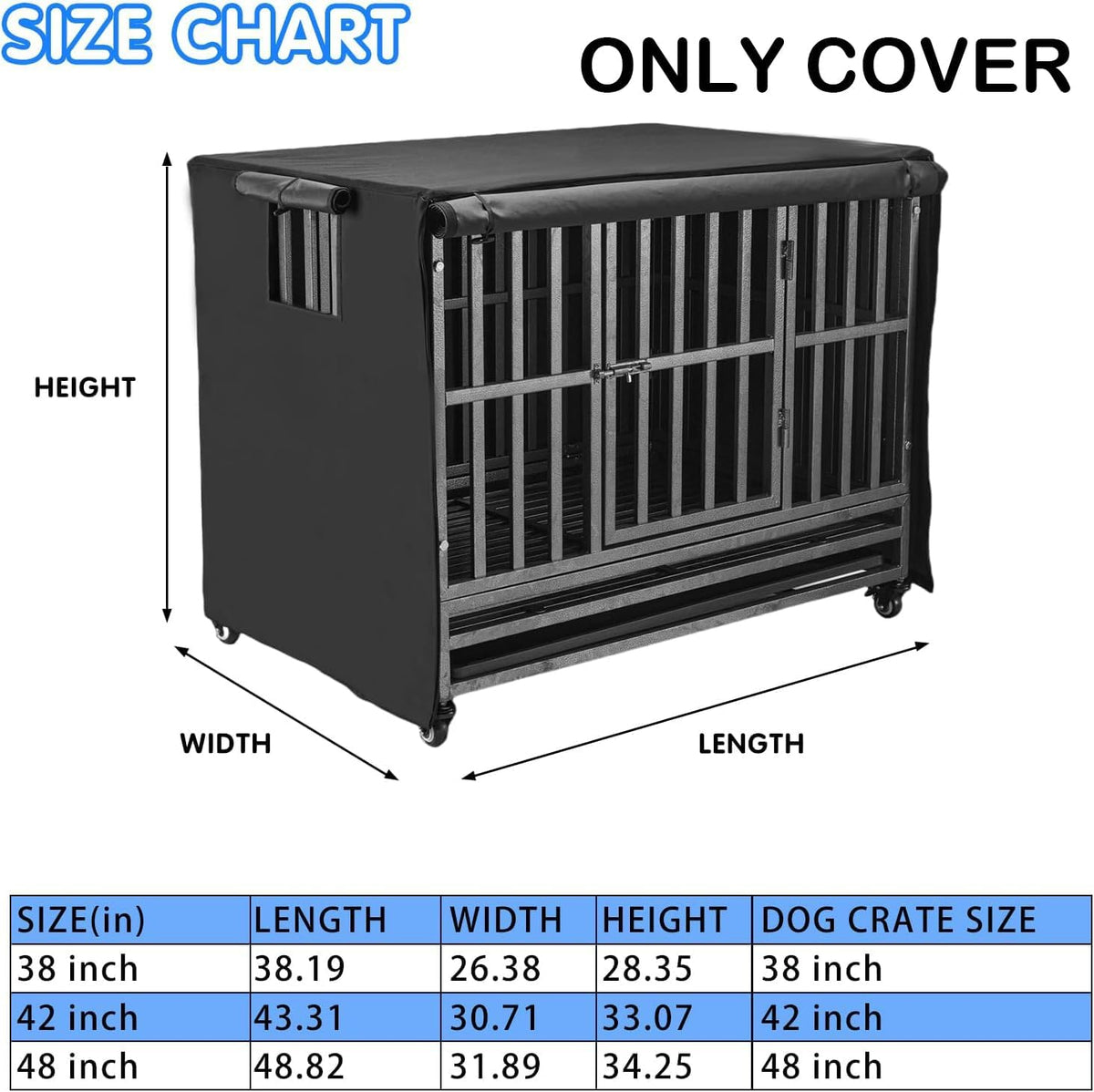 48 inch Heavy Duty Dog Crate Covers Durable 600D Polyester – Essentials for Dogs - Fit 42 inch Crate(43.13L x 30.71W x 33.07H inch) - image 2