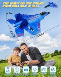 ANTSIR F-22 RC Airplane, 2.4GHz Easy to Fly Foam RC Plane - Blue F22-2 Batteries Kf - image 3