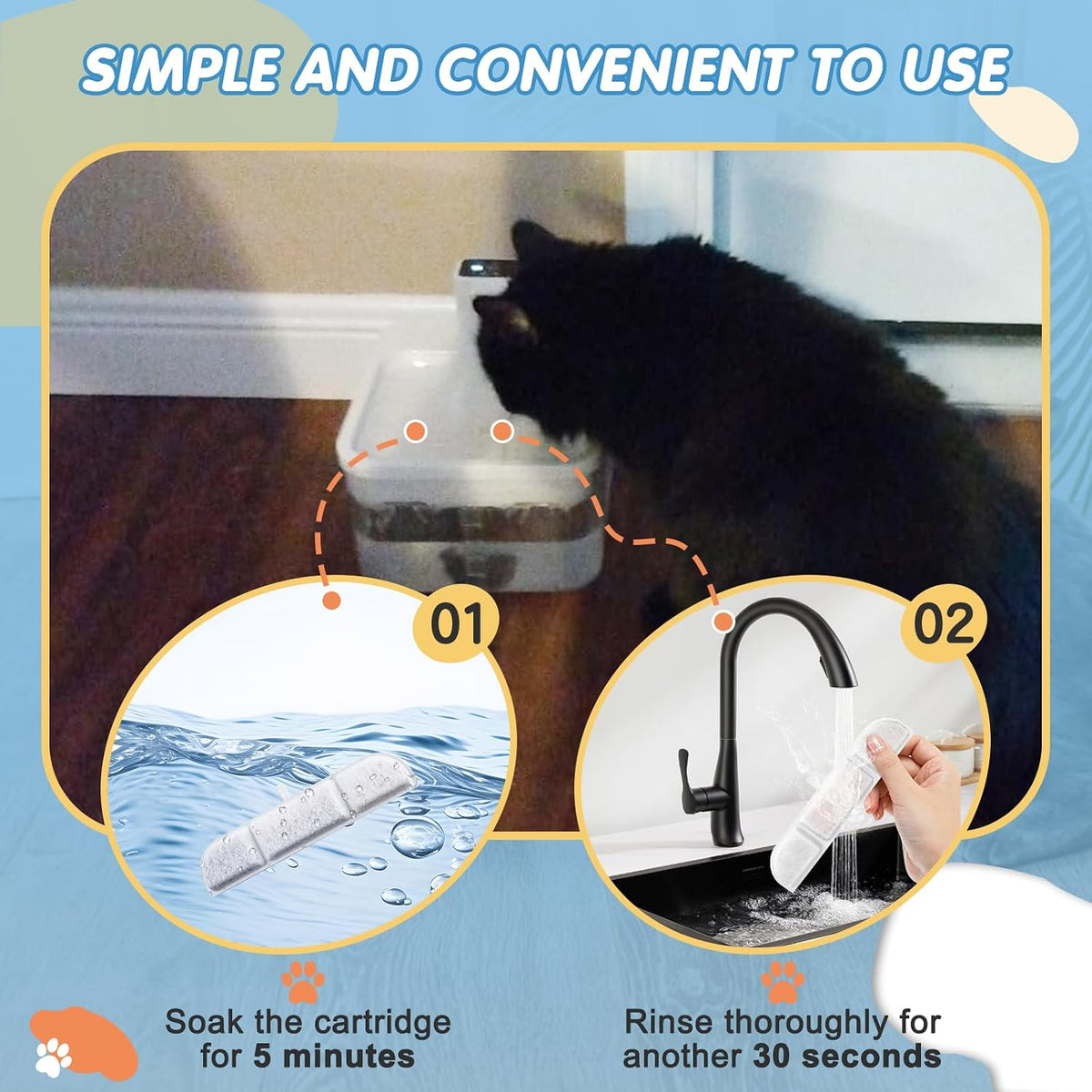 16 Packs Replacement Filters Compatible with Downy Paws Cat Water - 12PCS - image 3