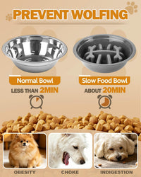 Elevated Dog Bowls for Medium Large Size Dogs - Black / Small / 1 Basic&1Slow Bowl - image 4