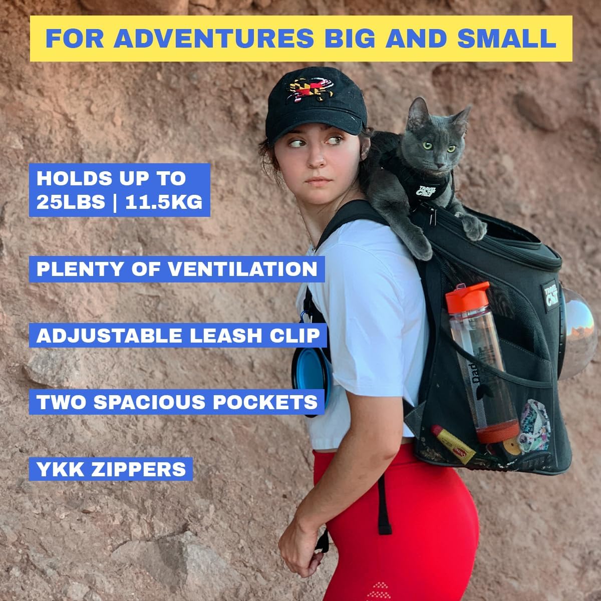 Fat Cat Backpack Carrier - Airline Approved Cat Carrier with Space Capsule Bubble for for Small - 15.8"L x 14.4"W x 17.7"H - image 4