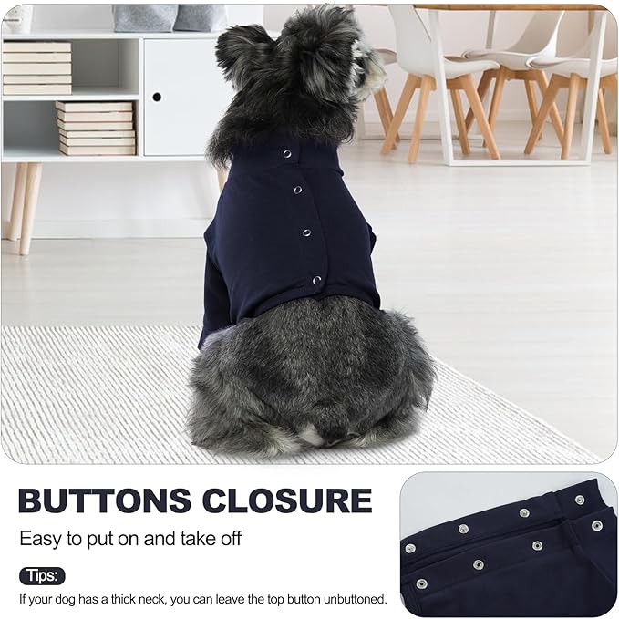 IDOMIK Dog Recovery Suit, Dog Surgery Recovery Suit Front Legs, Comfy Joint Leg Sleeves After Surgery, Elbow Braces Protector for Leg Injuries & Joint Pain, Cone Collar Alternatives,Navy,S