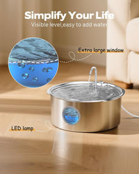 Dog Water Fountain for Large Dogs: Stainless Steel Dog Fountain Water - Dog Fountain - image 4